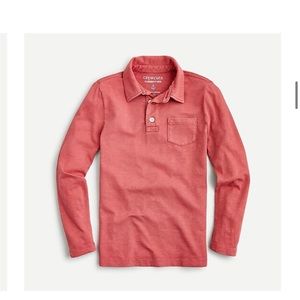 J Crew Boys' long-sleeve garment-dyed polo shirt